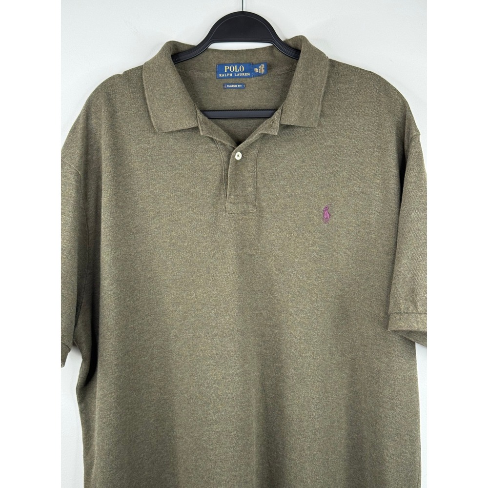Polo Ralph Lauren Mens XXL Classic Fit Olive Green Short Sleeve 100% Cotton
